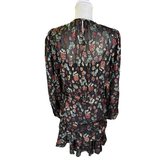 Veronica Beard Robin Silk Blend Jacquard Dress Women's 8 Gold Metallic Holiday - Picture 7 of 12